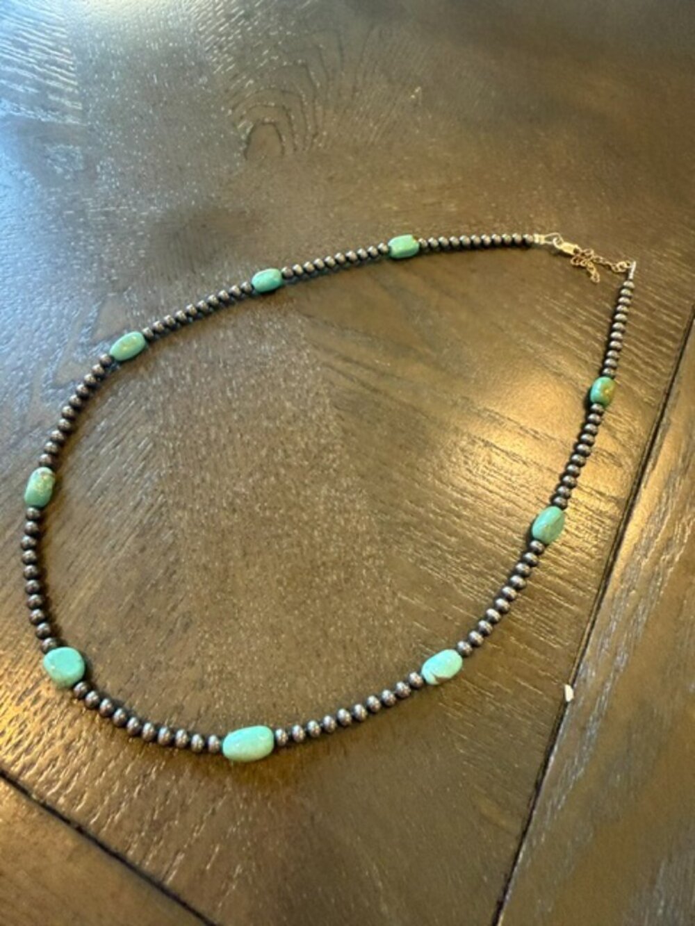 Southwestern Navajo Pearl-Style Turquoise Necklace 19"